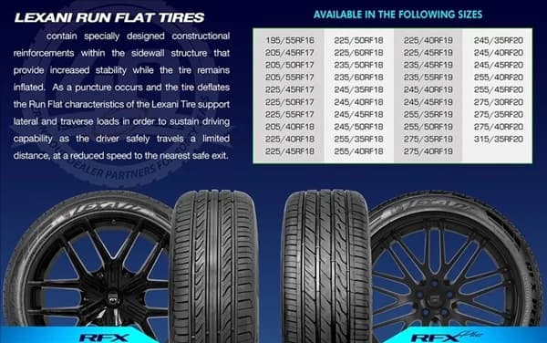 Lexani RFX PLUS RFT RUN FLAT 235/50ZRF18 tire