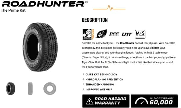Cosmo HUNTER 255/55R20 tire