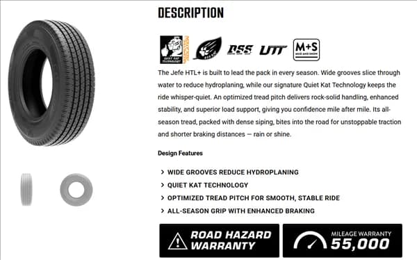 Cosmo JEFE HTL LT245/75R16 tire