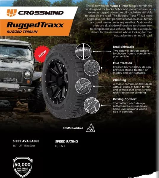 Crosswind RUGGED TRAXX R/T 80PSI LT285/75R16 tire