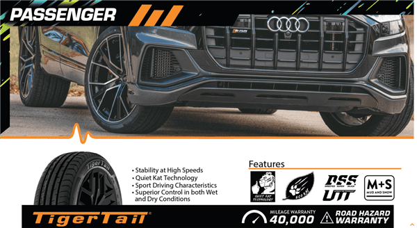 215/60R17 COSMO TIGERTAIL 100V XL BW 360AA 40K + ROAD HAZARD