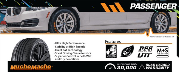 255/35ZR19 COSMO MUCHOMACHO 96Y XL M+S 300-A-A 30K+ROAD HAZARD