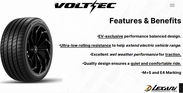 265/35ZR22 LEXANI VOLT-EC 102Y XL 600 A-A 55K EV TIRE