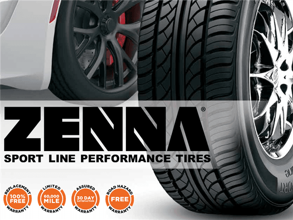 235/45ZR17 ZENNA SPORT LINE 97W XL M+S 420-A-A 60K + ROAD HAZARD