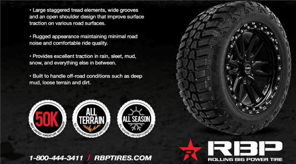 32X11.50R15 RBP REPULSOR X/T RX BLK 113Q 6PLY 50K thumbnail 1