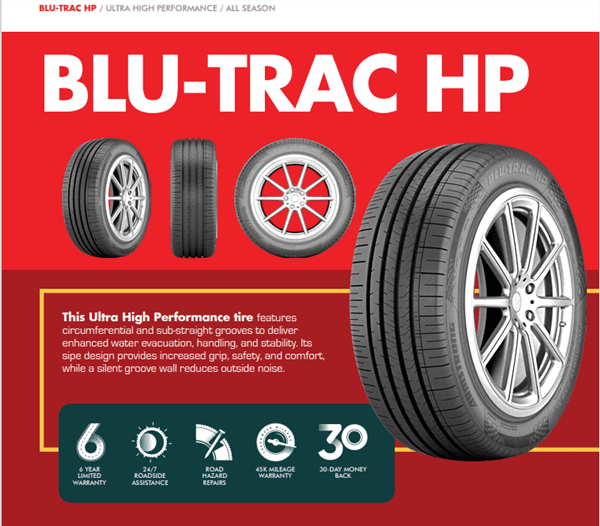 225/50R18 ARMSTRONG BLU-TRAC HP 99W XL M+S 340-A-A 45K+ ROAD HAZARD