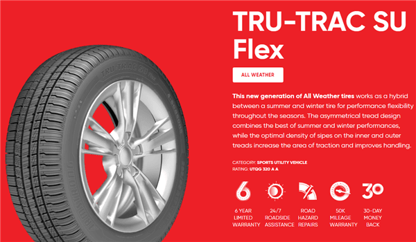 235/70R16 ARMSTRONG TRU-TRAC SU FLEX 106T M+S 3PMSF + ROAD HAZARD 1